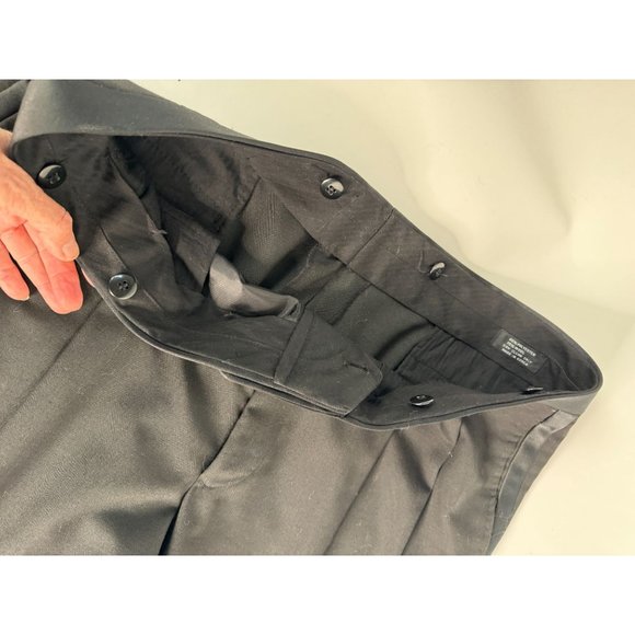 Custom Vintage Tuxedo Pant with Satin Stripe 40 Black Polyester Blend - Picture 13 of 16